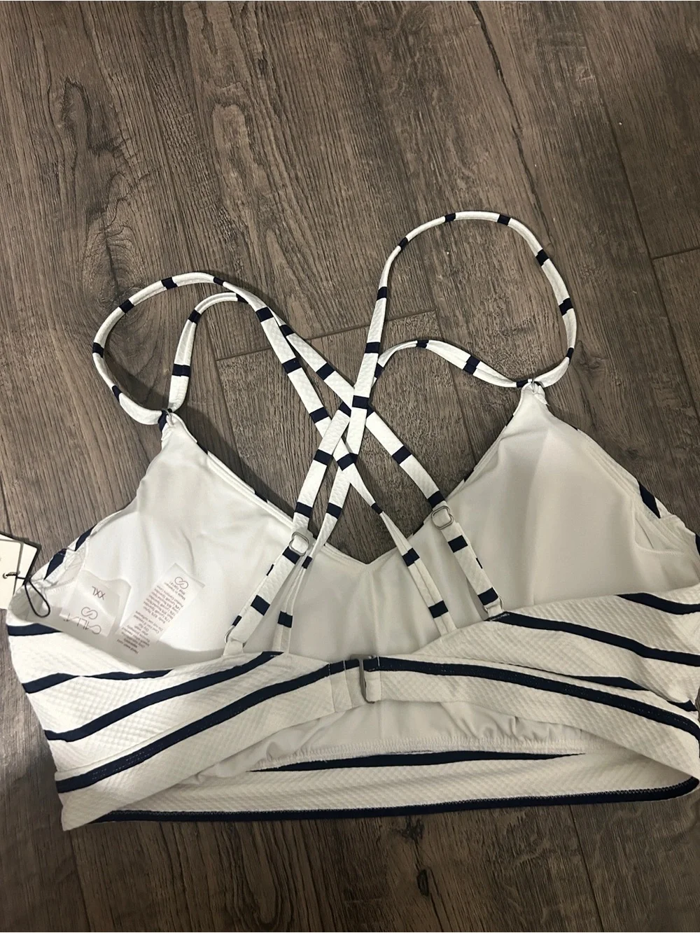 New! CALIA by Carrie Underwood Swim Red Blue Stripes NWT Preppy Full Coverage